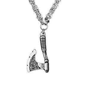 Viking Battle Axe Chainmail Necklace